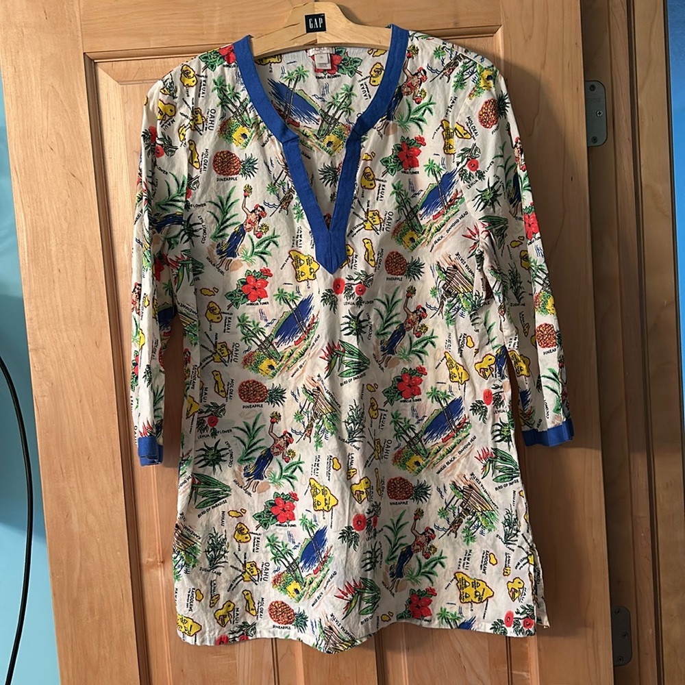 J Crew Hawaiian print tunic- size XL